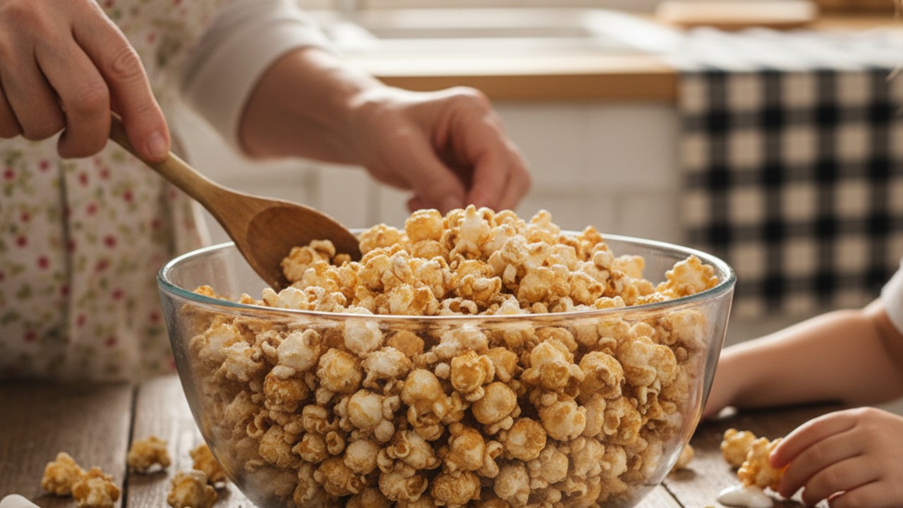 A Receita Simples da Pipoca Doce da Virgínia e das Marias