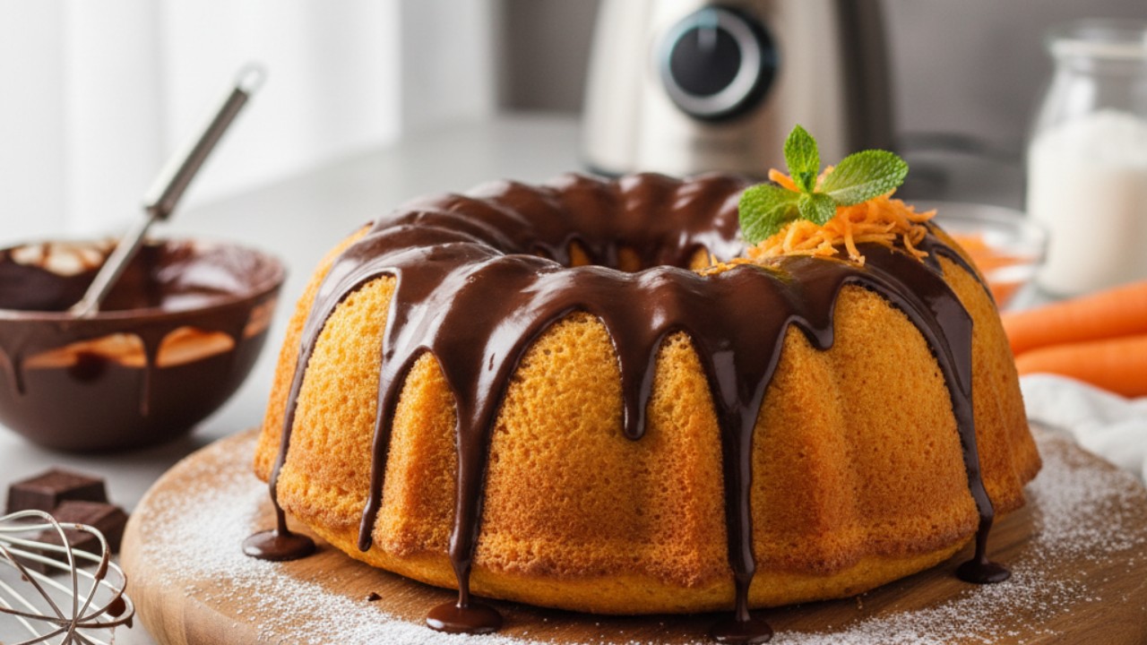 O Bolo de Cenoura de Liquidificador do TikTok: Receita Fofinha e Cobertura Irresistível