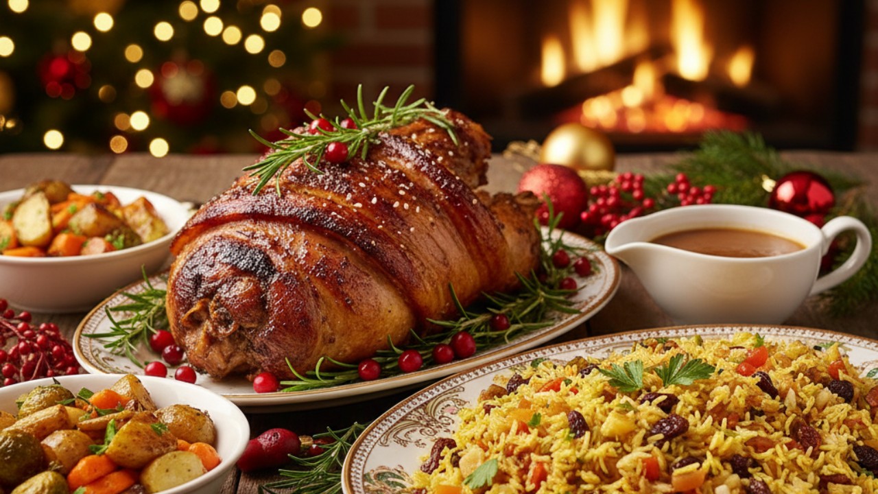 Ceia de Natal Econômica 2025: Pernil Assado e Arroz Festivo que Cabem no Bolso