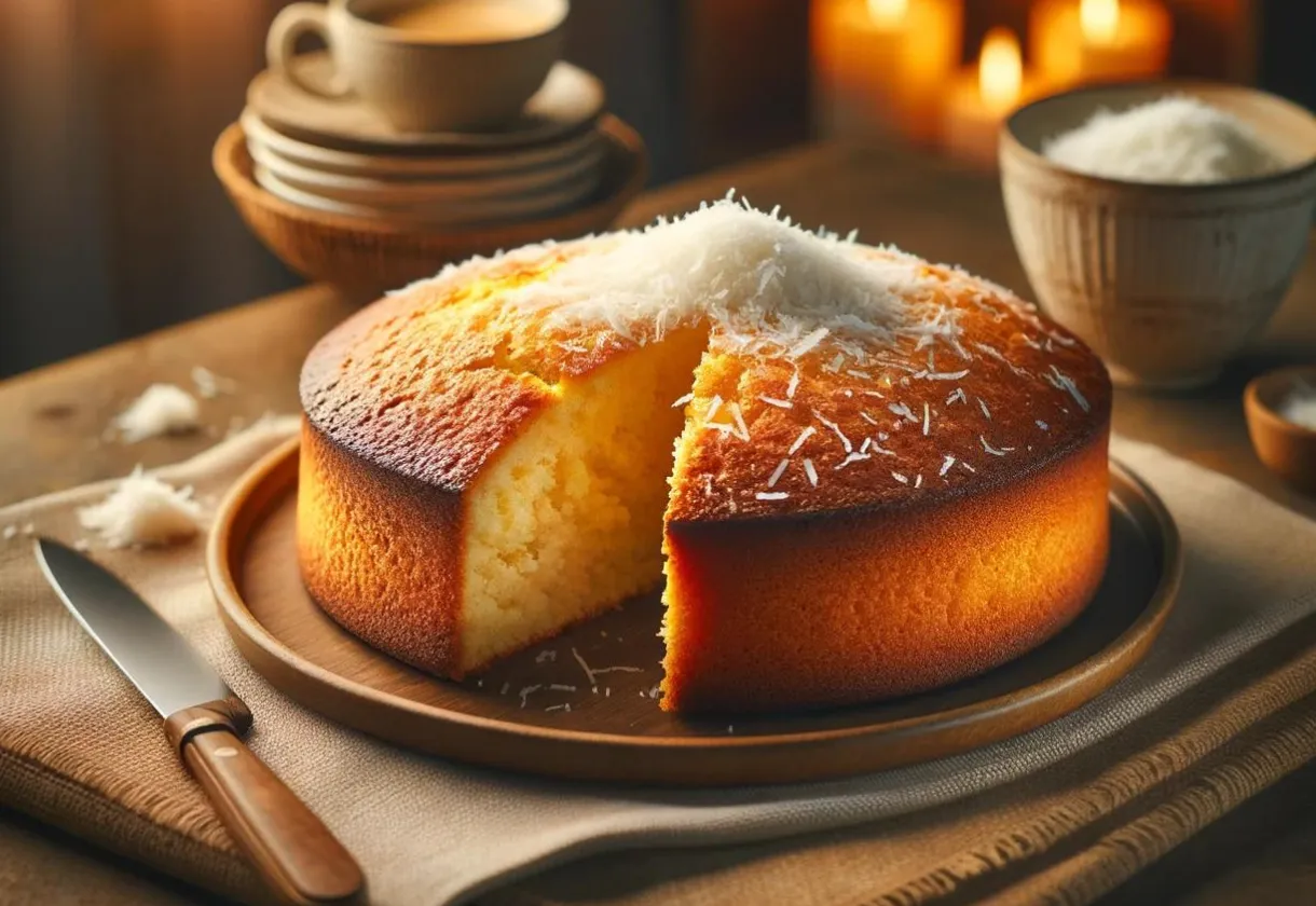 Receita de bolo de fubá com coco