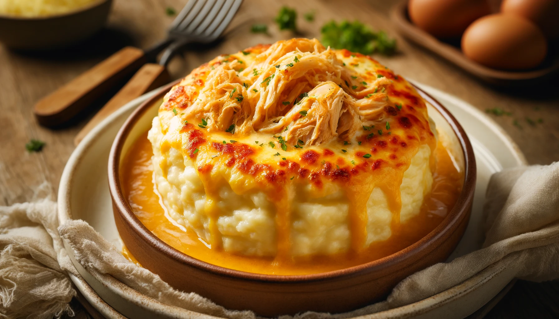 Receita de  Escondidinho de Frango Cremoso