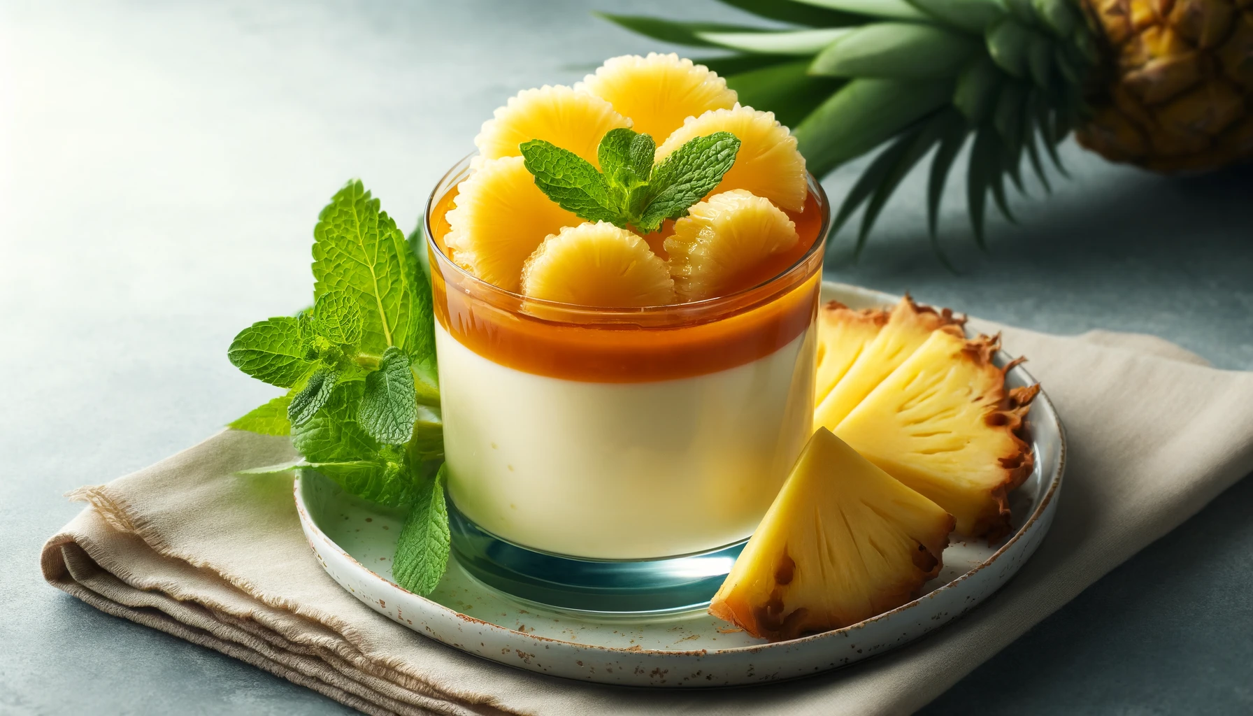 Receita de Gelado de abacaxi com flan