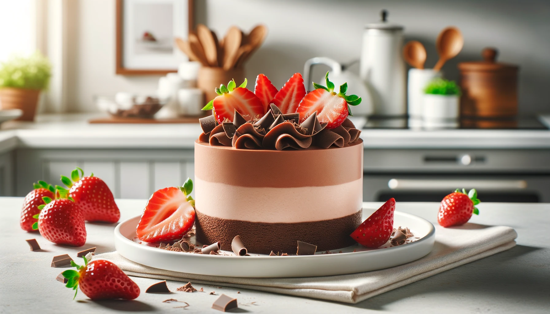 Receita de Mousse de morango com chocolate