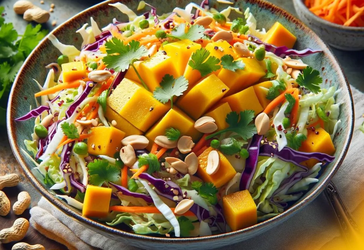 Receita de Salada de Repolho com Manga