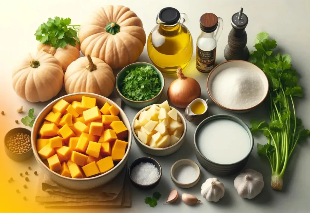 Ingredientes Necessários para Preparar o Caldo de Abóbora com Leite de Coco