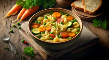 Sopa de Capeletti com Legumes