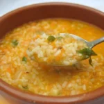 sopa de arroz com legumes