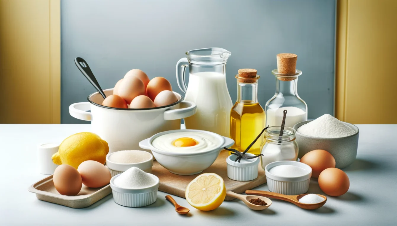 Ingredientes Para o Bolo de Iogurte Simples e Sem Glúten Escolhendo com Cuidado