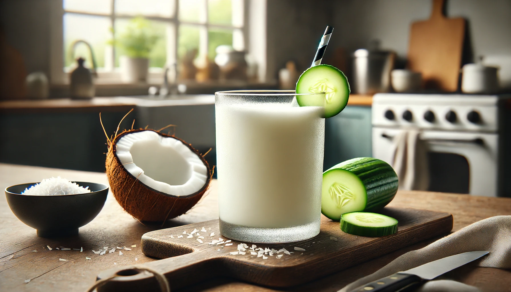 Suco de Coco com Pepino para Equilibrar a Glicose
