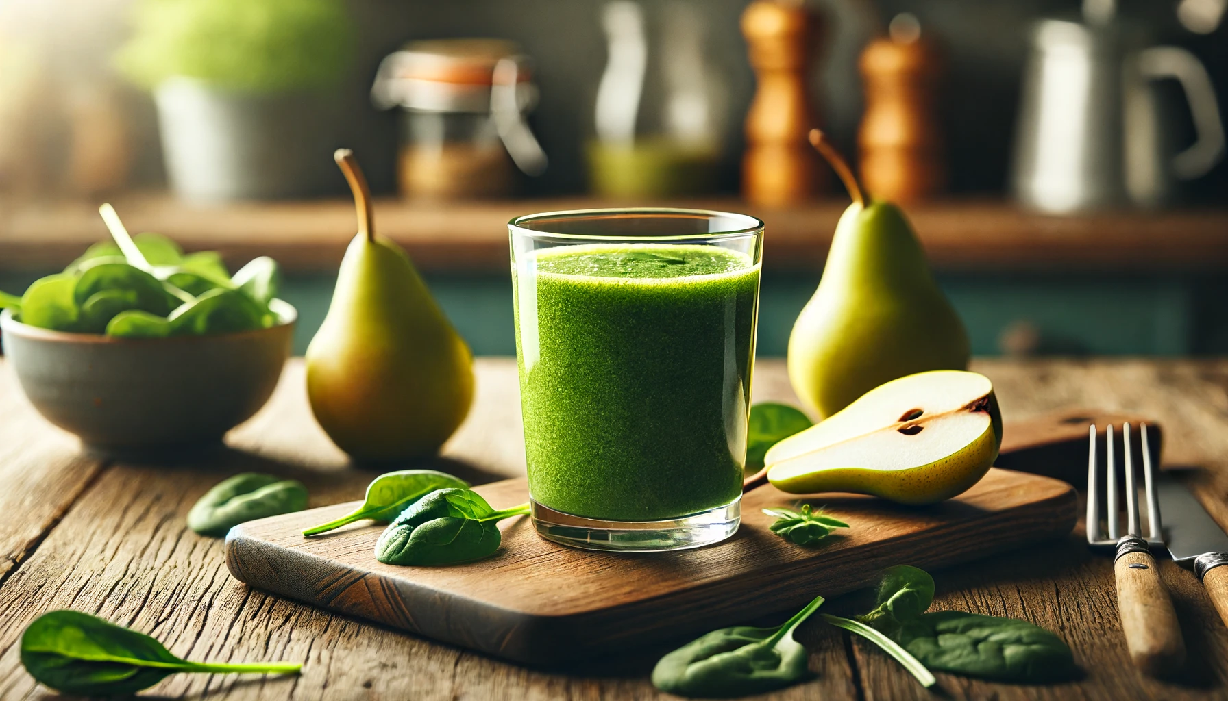 Suco de Pera com Espinafre para Equilibrar a Glicose