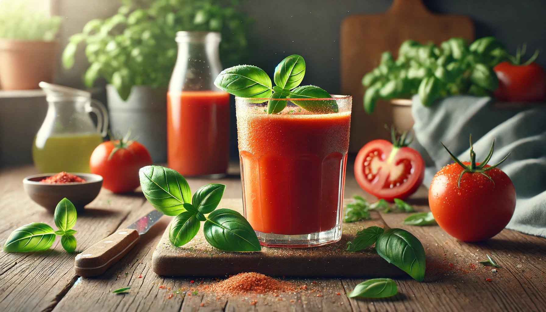 Suco de Tomate com Manjericao para Equilibrar a Glicose