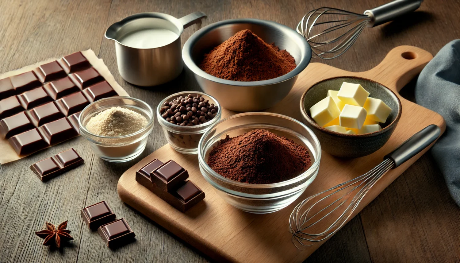 Ingredientes Necessarios para Preparar a Ganache de Chocolate em Po